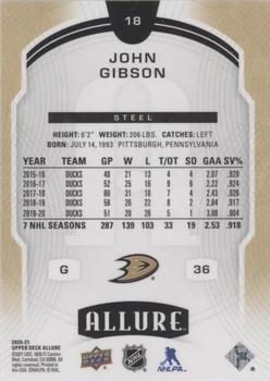 2020-21 Upper Deck Allure - Steel #18 John Gibson Back