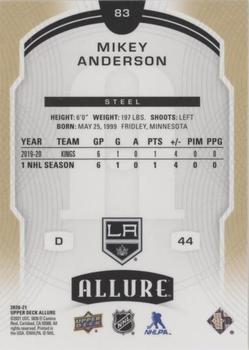 2020-21 Upper Deck Allure - Steel #83 Mikey Anderson Back