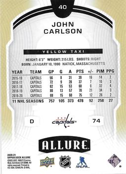 2020-21 Upper Deck Allure - Yellow Taxi #40 John Carlson Back