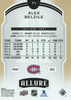 2020-21 Upper Deck Allure - Yellow Taxi #71 Alex Belzile Back