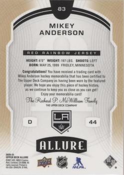 2020-21 Upper Deck Allure - Red Rainbow Jersey #83 Mikey Anderson Back