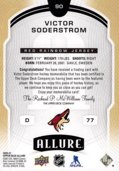 2020-21 Upper Deck Allure - Red Rainbow Jersey #90 Victor Soderstrom Back