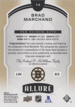 2020-21 Upper Deck Allure - Red Rainbow Autographs #14 Brad Marchand Back
