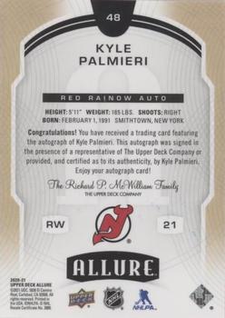 2020-21 Upper Deck Allure - Red Rainbow Autographs #48 Kyle Palmieri Back