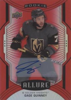 2020-21 Upper Deck Allure - Red Rainbow Autographs #118 Gage Quinney Front