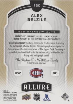 2020-21 Upper Deck Allure - Red Rainbow Autographs #120 Alex Belzile Back