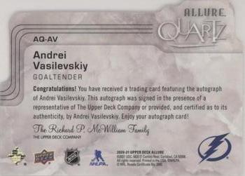 2020-21 Upper Deck Allure - Quartz #AQ-AV Andrei Vasilevskiy Back