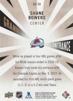 2020-21 Upper Deck Allure - Grand Entrance #GE-13 Shane Bowers Back