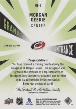 2020-21 Upper Deck Allure - Grand Entrance Green Autographs #GE-6 Morgan Geekie Back