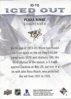 2020-21 Upper Deck Allure - Iced Out #IO-10 Pekka Rinne Back