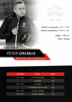 2019-20 Bratislava Capitals (ICEHL) #NNO Peter Oremus Back