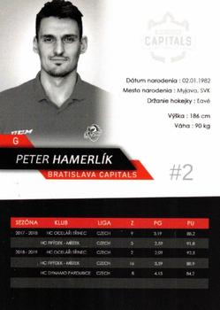 2019-20 Bratislava Capitals (ICEHL) #NNO Peter Hamerlik Back