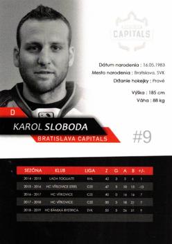 2019-20 Bratislava Capitals (ICEHL) #NNO Karol Sloboda Back