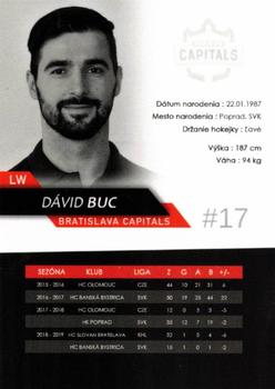 2019-20 Bratislava Capitals (ICEHL) #NNO David Buc Back