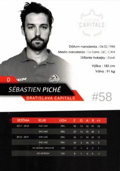 2019-20 Bratislava Capitals (ICEHL) #NNO Sebastien Piche Back