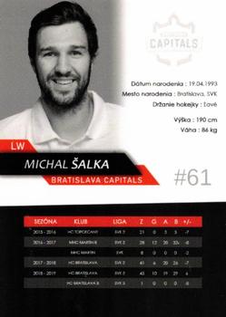 2019-20 Bratislava Capitals (ICEHL) #NNO Michal Salka Back