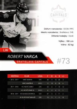 2019-20 Bratislava Capitals (ICEHL) #NNO Robert Varga Back