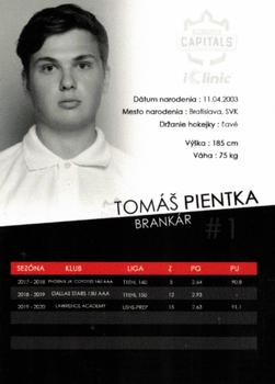 2020-21 Bratislava Capitals (ICEHL) #NNO Tomas Pientka Back