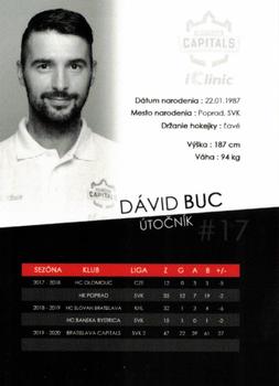2020-21 Bratislava Capitals (ICEHL) #NNO David Buc Back