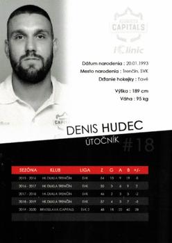 2020-21 Bratislava Capitals (ICEHL) #NNO Denis Hudec Back