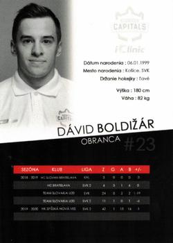 2020-21 Bratislava Capitals (ICEHL) #NNO David Boldizar Back