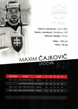 2020-21 Bratislava Capitals (ICEHL) #NNO Maxim Cajkovic Back