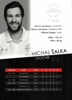 2020-21 Bratislava Capitals (ICEHL) #NNO Michal Salka Back