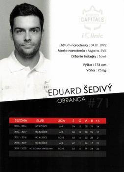 2020-21 Bratislava Capitals (ICEHL) #NNO Eduard Sedivy Back
