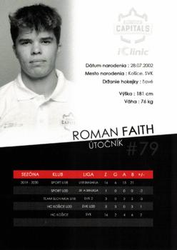 2020-21 Bratislava Capitals (ICEHL) #NNO Roman Faith Back