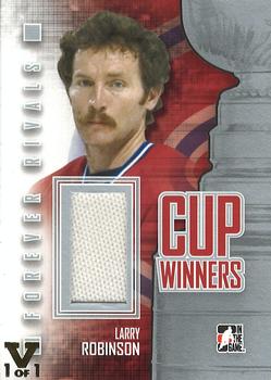 2015-16 In The Game Final Vault - 2012-13 In The Game Forever Rivals - Cup Winners Jerseys Silver (Gold Vault Stamp) #CW-09 Larry Robinson Front