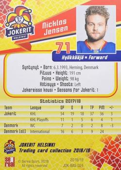 2018-19 Sereal Jokerit Helsinki - Gold #JOK-BAS-024 Nicklas Jensen Back