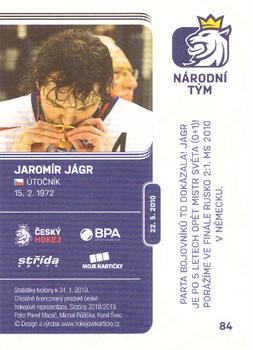 2018-19 Moje karticky Czech Ice Hockey Team - Gold #84 Jaromir Jagr Back