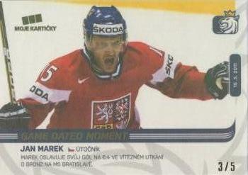 2018-19 Moje karticky Czech Ice Hockey Team - Gold Rainbow #98 Jan Marek Front