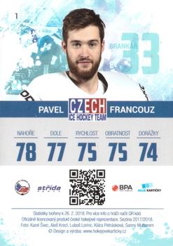 2017-18 Moje karticky Czech Ice Hockey Team #1 Pavel Francouz Back