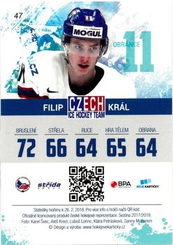 2017-18 Moje karticky Czech Ice Hockey Team #47 Filip Kral Back