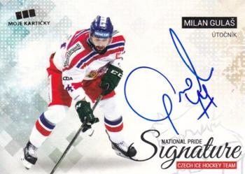2017-18 Moje karticky Czech Ice Hockey Team - National Pride Signatures Silver #NPS-MG Milan Gulas Front