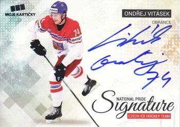 2017-18 Moje karticky Czech Ice Hockey Team - National Pride Signatures Silver #NPS-OV Ondrej Vitasek Front