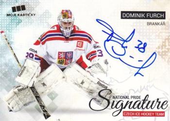 2017-18 Moje karticky Czech Ice Hockey Team - National Pride Signatures Gold #NPS-DF Dominik Furch Front
