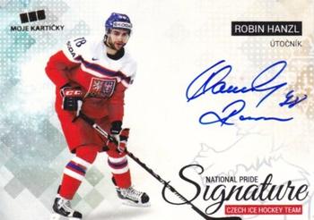2017-18 Moje karticky Czech Ice Hockey Team - National Pride Signatures Gold #40 Robin Hanzal Front