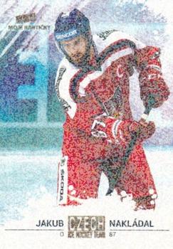 2017-18 Moje karticky Czech Ice Hockey Team - Gold Rainbow #28 Jakub Nakladal Front