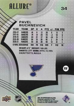 2021-22 Upper Deck Allure #34 Pavel Buchnevich Back