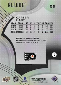 2021-22 Upper Deck Allure #58 Carter Hart Back