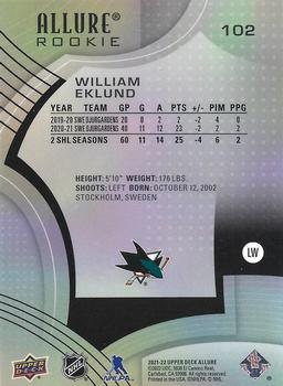 2021-22 Upper Deck Allure #102 William Eklund Back