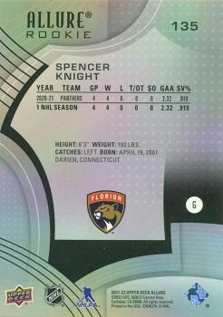 2021-22 Upper Deck Allure #135 Spencer Knight Back