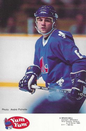 1984-85 Yum Yum Quebec Nordiques #NNO Bruce Bell Front
