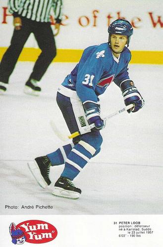 1984-85 Yum Yum Quebec Nordiques #NNO Peter Loob Front