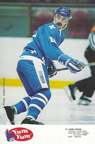 1984-85 Yum Yum Quebec Nordiques #NNO Jimmy Mann Front