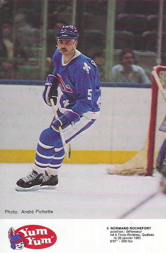 1984-85 Yum Yum Quebec Nordiques #NNO Normand Rochefort Front