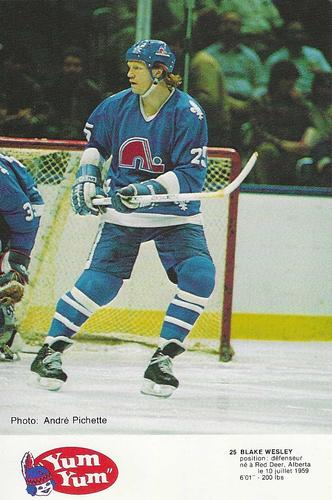 1984-85 Yum Yum Quebec Nordiques #NNO Blake Wesley Front
