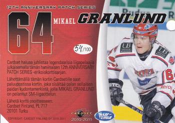 2010-11 Cardset Finland - 12th Anniversary Patch Series 2 Redemption #NNO Mikael Granlund Back